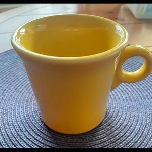Yellow fiestaware coffee mug